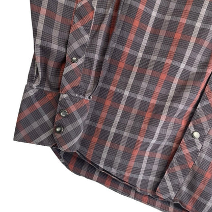 Banana Republic Mens Red & Brown Plaid Long Sleeve Button Down Shirt