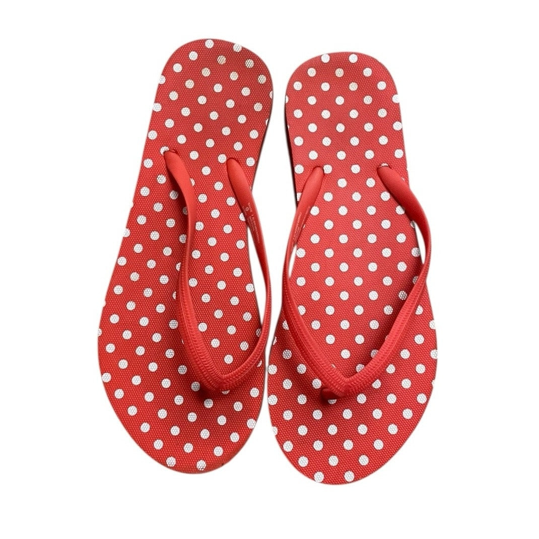 Shade & Shore Orange & White Polka Dot Flip Flop Sandals
