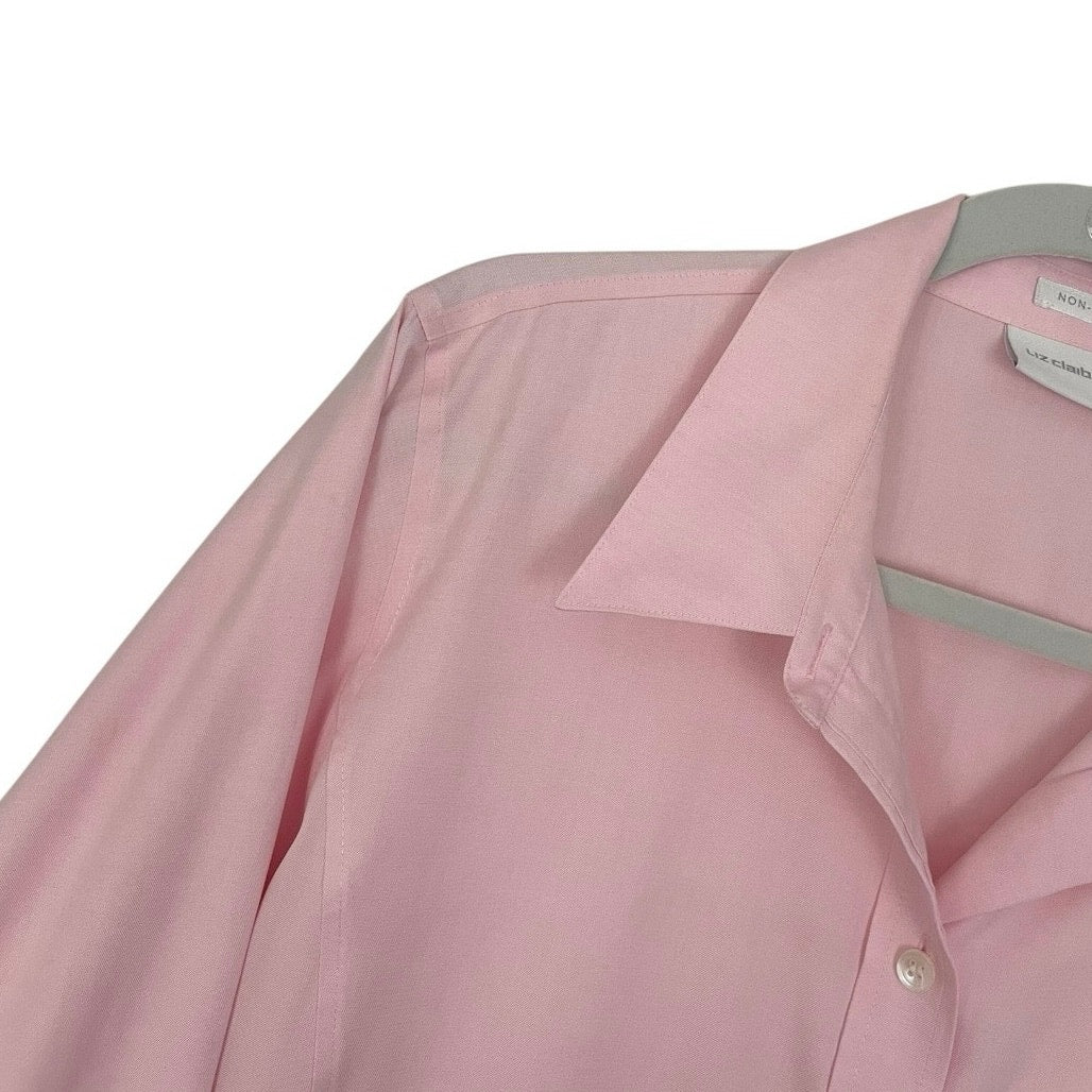 Liz Claiborne Pink Long Sleeve Button Down Blouse