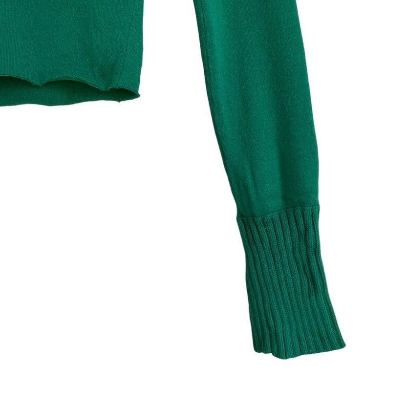 Forever 21 Green Cropped V-Neck Sweater