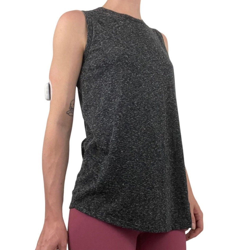 Athleta Soft Grey Asymmetrical Tank Top Blouse