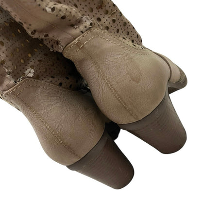 FrancescoMilano Tan Genuine Leather Western Heeled Boots