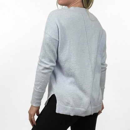 LOFT Light Blue V-Neck Knit Sweater