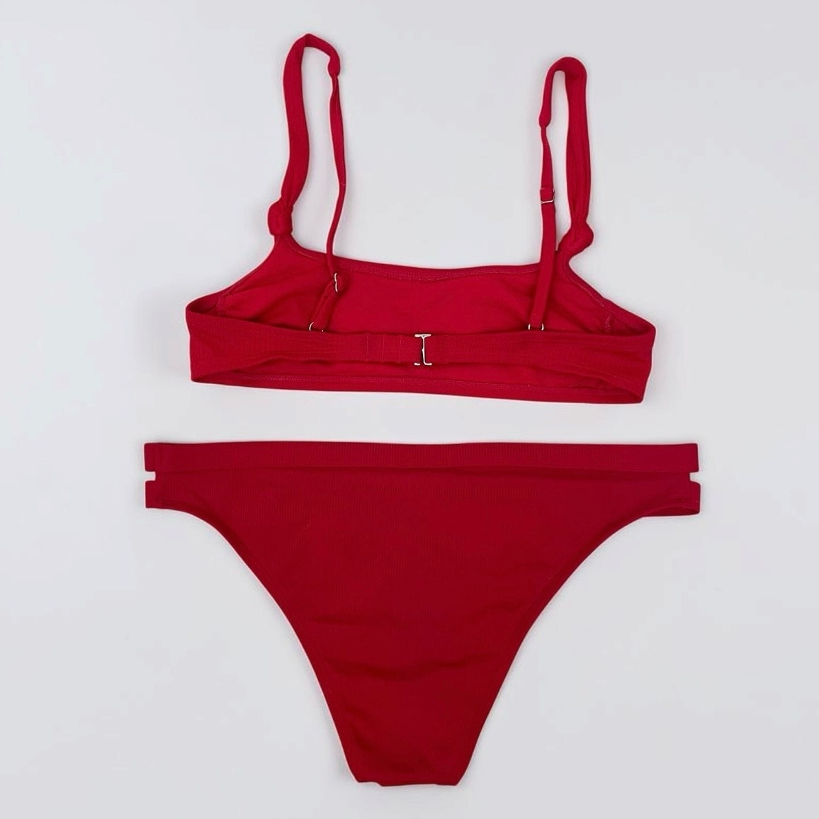 Xhilaration Red Ribbed Bikini Set