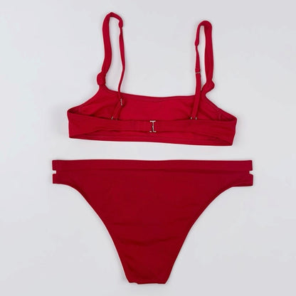 Xhilaration Red Ribbed Bikini Set