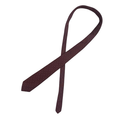 Elaan Red Brown Polka Dot Silk Mens Neck Tie