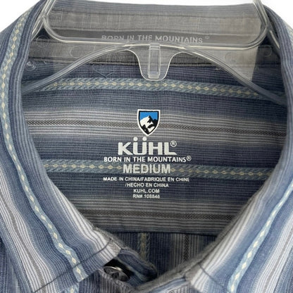 Kühl Mens Blue Striped Short Sleeve Button Down Shirt