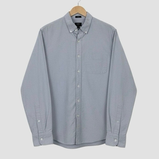 J. Crew Mens Blue Oxford Slim Fit Long Sleeve Button Down Dress Shirt