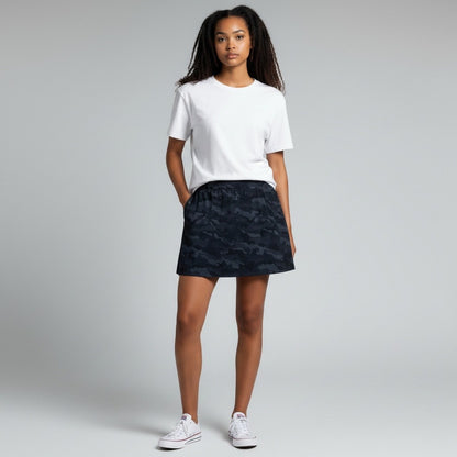 Grey Camouflage Active Mini Skirt