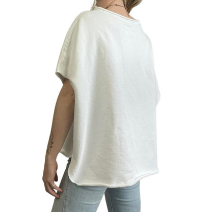 Frank & Eileen Tee Lab White One Size Crewneck Blouse