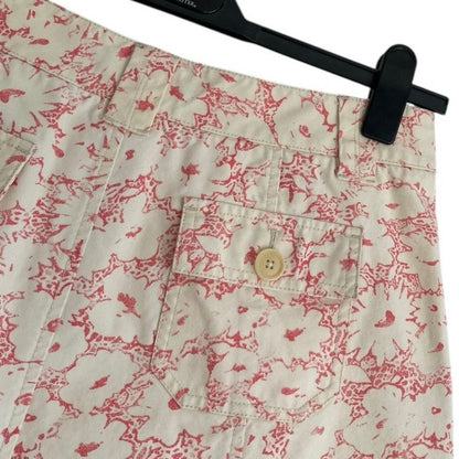 Eddie Bauer Pink & Cream Floral Denim Skirt