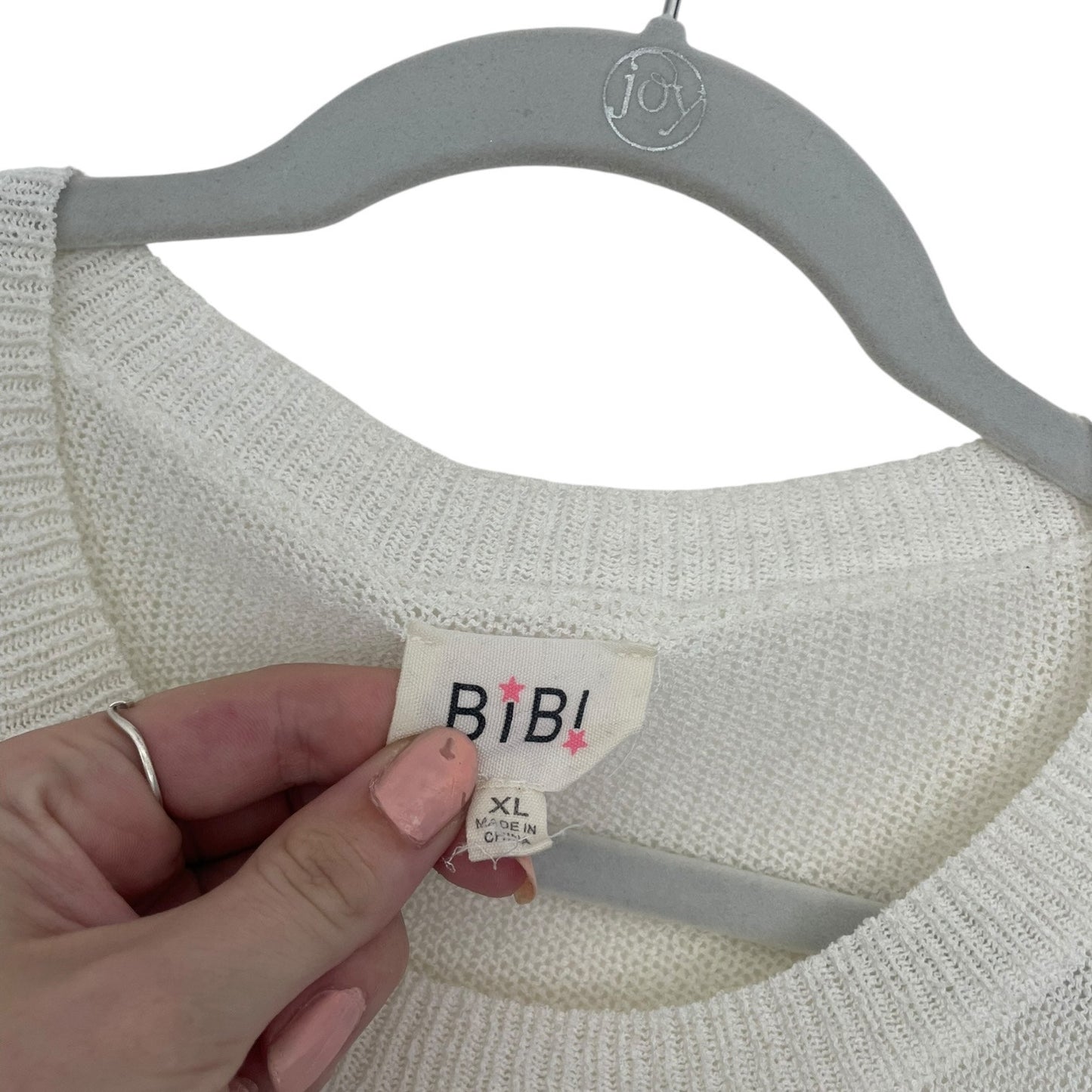 Bibi Cream Striped Colorful Striped Sheer Knit Top