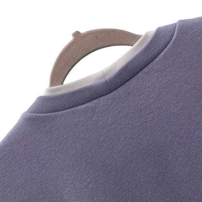 Blair Vintage Purple Butterfly Embroidered White Double Collar Sweatshirt