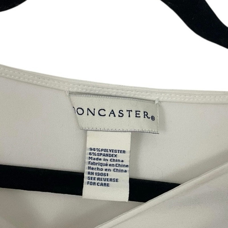 Doncaster White Sheer Cinched Sides Short Sleeve Blouse