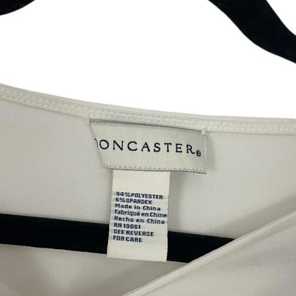 Doncaster White Sheer Cinched Sides Short Sleeve Blouse