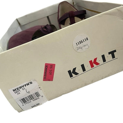 KIKIT Vintage Beauregard 2 Chianti Suede Leather Brown Bow Heels