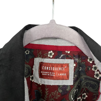 Consequence Mens Black Short Sleeve Button Down Shirt