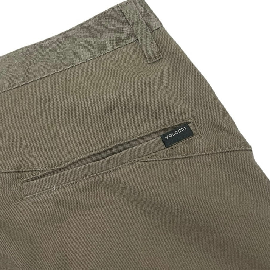 Volcom Mens Khaki Chino Flat Front Shorts