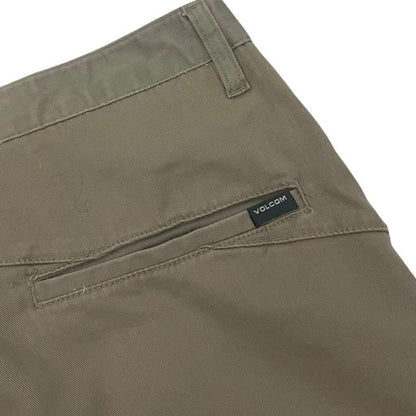 Volcom Mens Khaki Chino Flat Front Shorts