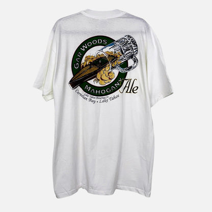 Vintage 90s White Gar Woods Mahogany Ale Lake Tahoe Beer Graphic Tee