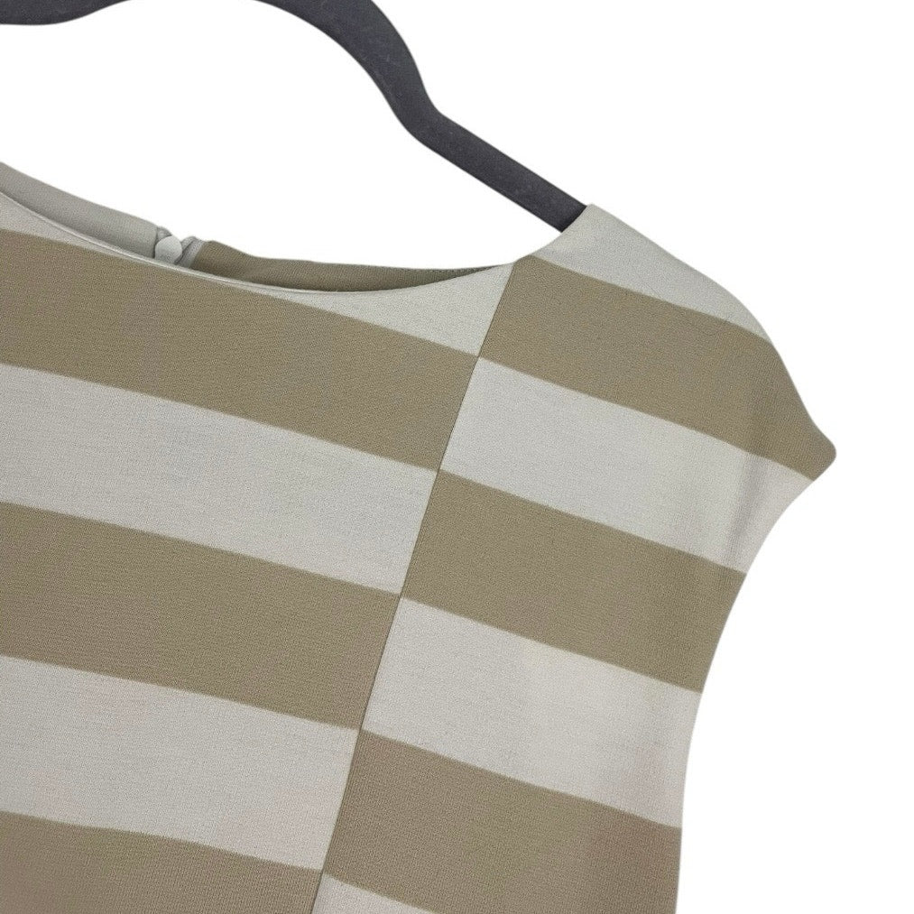 Doncaster Beige and White Striped Bodycon Dress