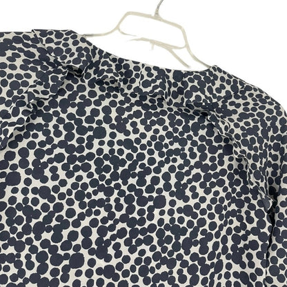 Banana Republic Blue & White Polka Dot Long Sleeve Blouse