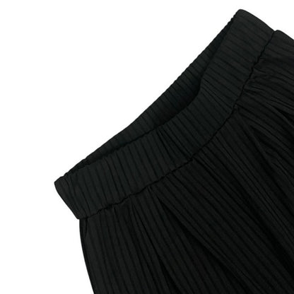 Black Pleated Wide Leg High Rise Palazzo Pants