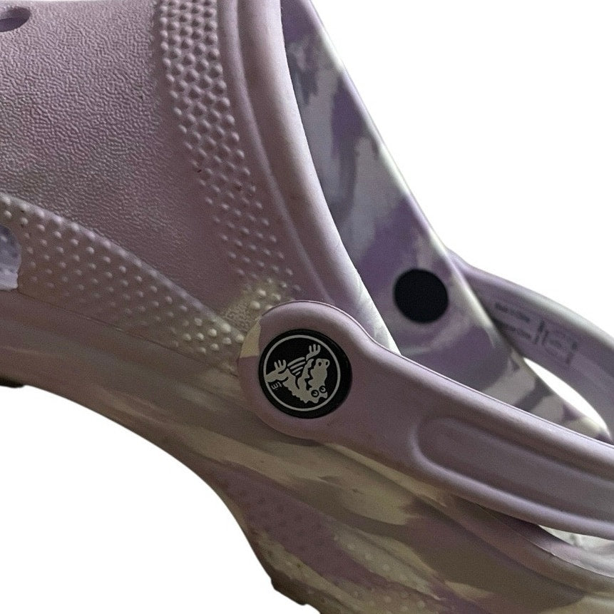 Purple & White Tie Dye Crocs Classic Clog
