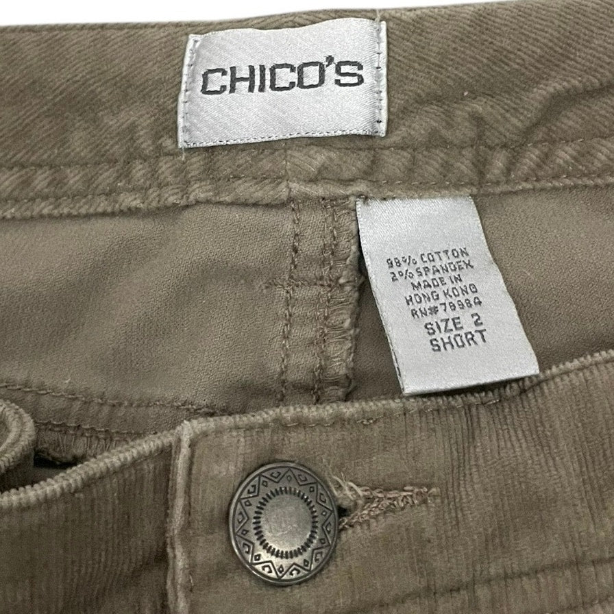 Chico's Beige Corduroy Short Cropped Pants