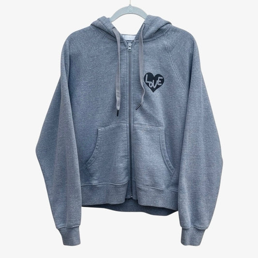 Spiritual Gangster Grey Love Heart Zip Up Hoodie Sweatshirt