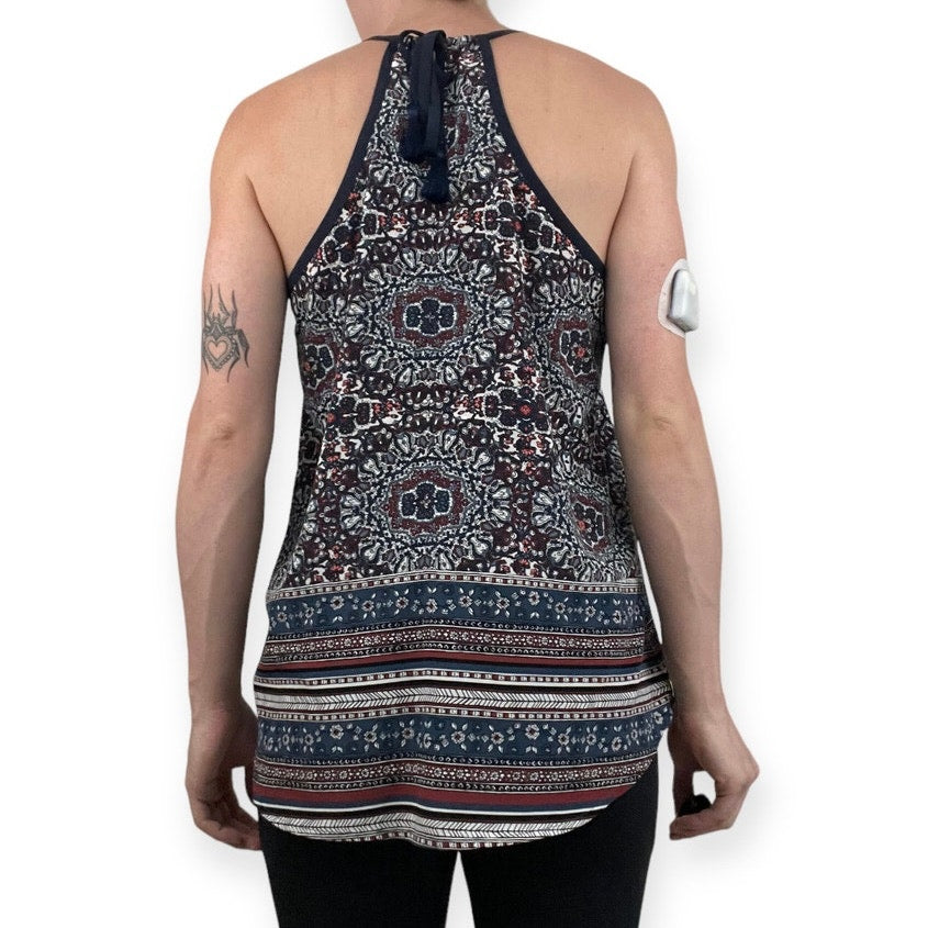 Athleta Navy Blue Boho Loose Tank Top Blouse