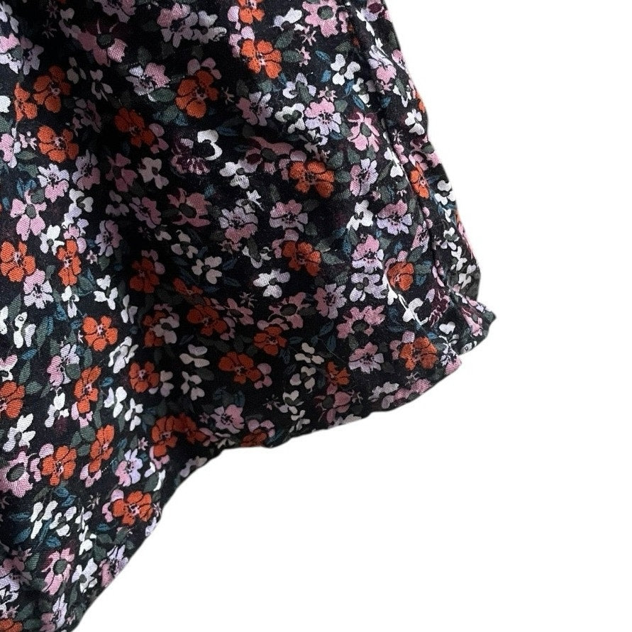 Wild Fable Floral Half Puff Sleeve Tie Front Mini Dress