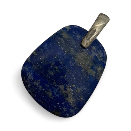 Vintage Blue Large Stone Silver Statement Jewelry Pendant