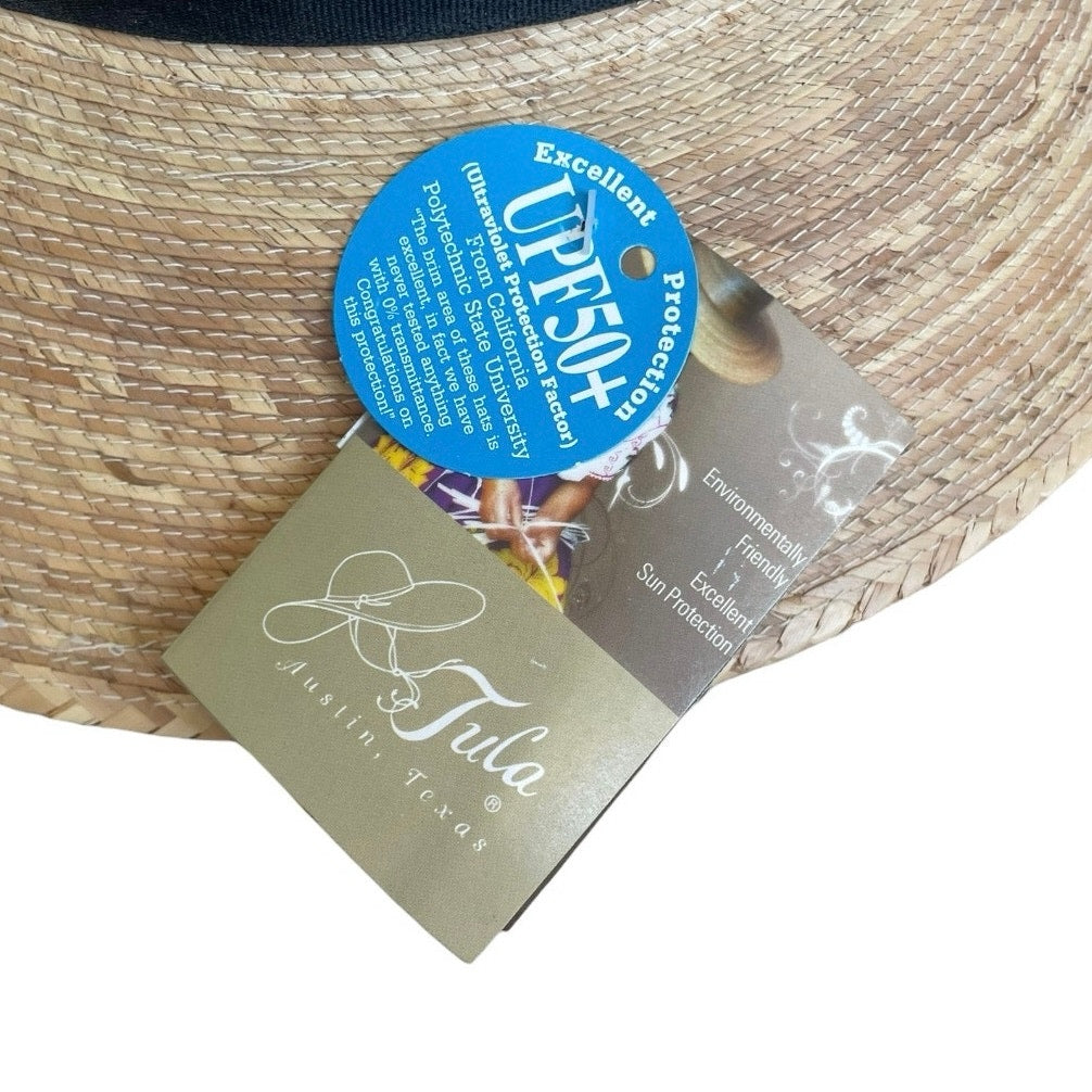 NWT Tula UPF 50+ Woven Palm Wide Brim Sun Hat