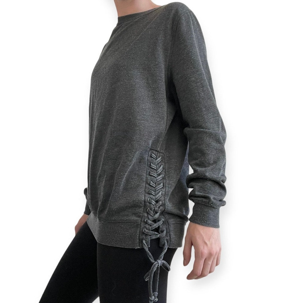 Boxercraft Soft Grey Long Sleeve Lace Up Side Top