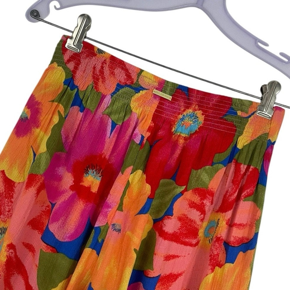 Billabong Vibrant Floral Loose Pants with Front Leg Slits