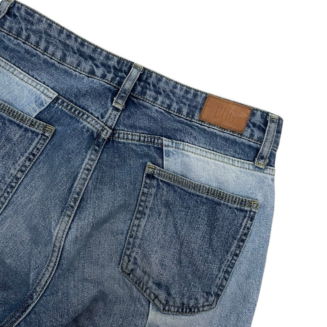 BDG Jessye Two Tone Paneled Patchwork High Rise Jeans