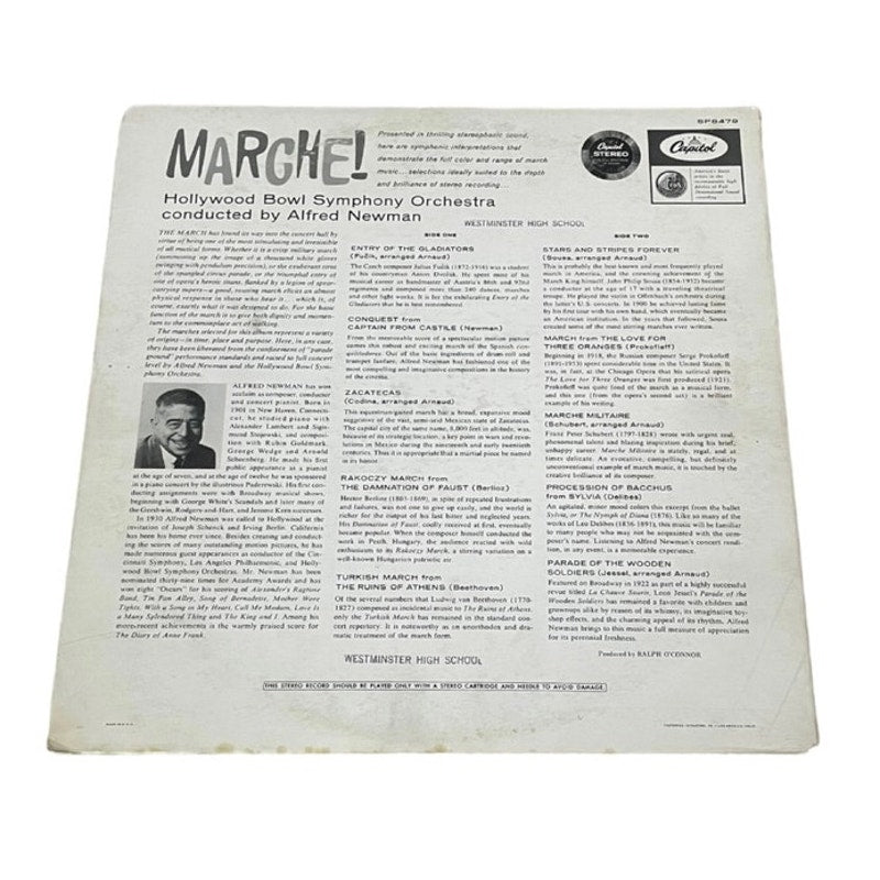 Marche! The Hollywood Bowl Symphony Orchestra Alfred Newman Vinyl Record