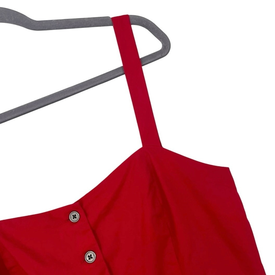 Kendall & Kylie Red Cropped Button Down Tank Top