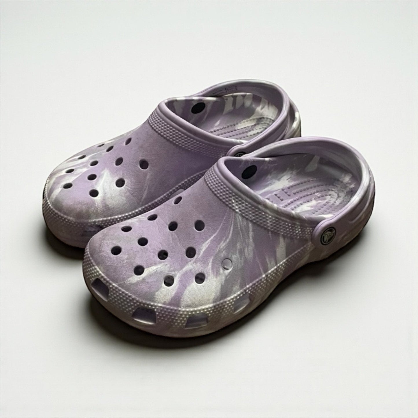 Purple & White Tie Dye Crocs Classic Clog