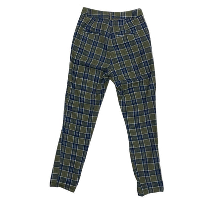ASOS Green & Navy Blue Plaid High Rise Trousers