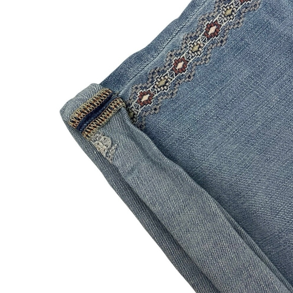 Eddie Bauer Embroidered Cuffed Denim Boyfriend Mini Shorts