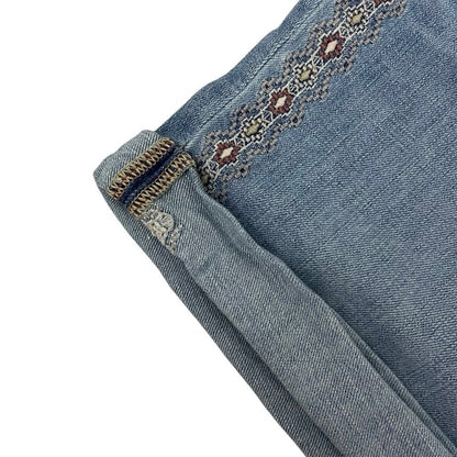 Eddie Bauer Embroidered Cuffed Denim Boyfriend Mini Shorts