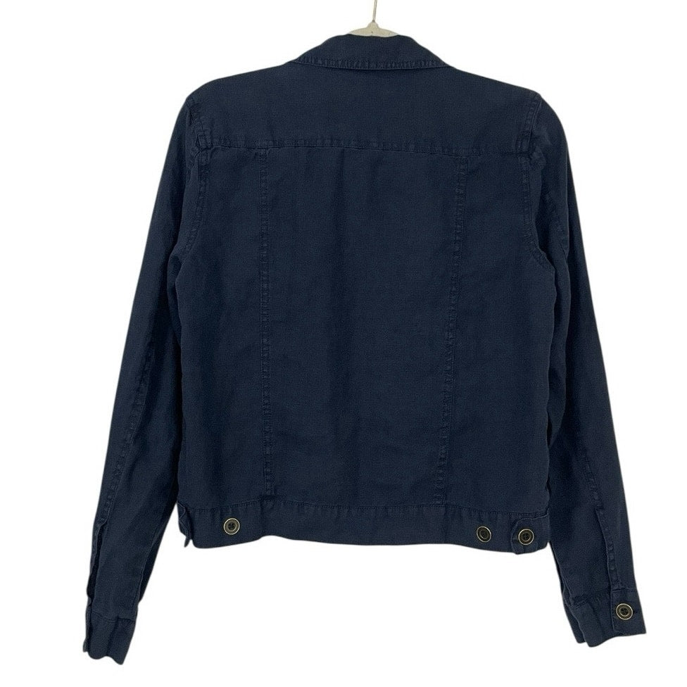 Michael Stars Navy Blue Button Down Lightweight Linen Jacket