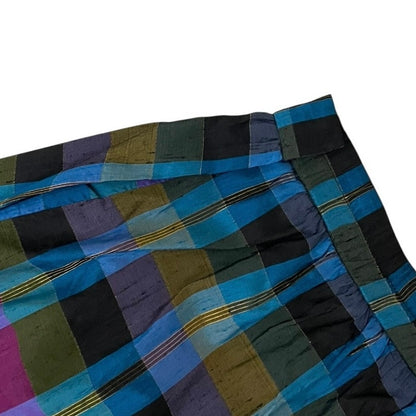 Leo Narducci Vintage Silk Plaid Pleated Maxi Skirt