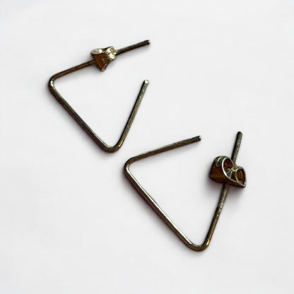 Vintage Gold Triangle Pendant Earrings