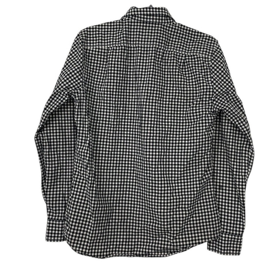 Goodfellow & Co Mens Navy & White Gingham Slim Fit Button Down Shirt