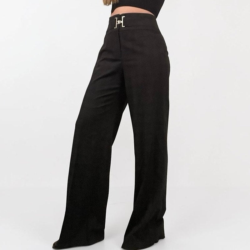 Classiques Entier Grey Wide Leg High Rise Dress Pants