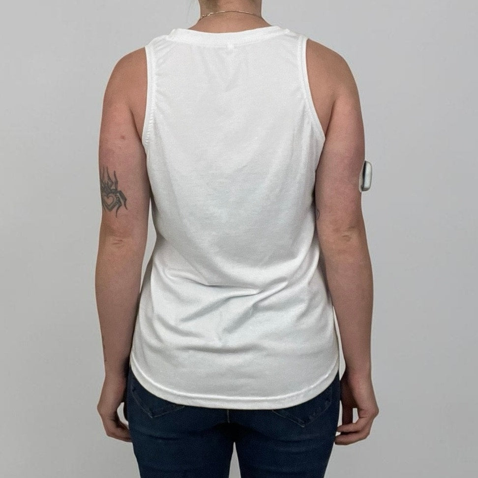 White V-Neck Tank Top