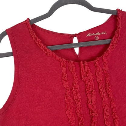 Eddie Bauer Pink Ruffled Tank Top Blouse